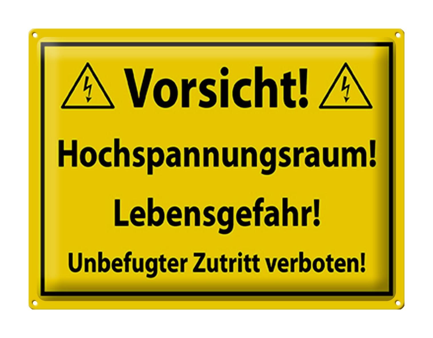 Targa in metallo nota 40x30 cm Attenzione locale alta tensione