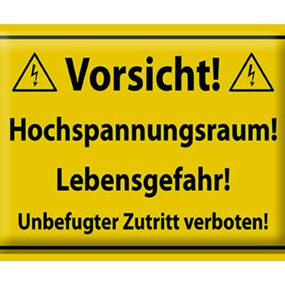 Blechschild Hinweis 40x30cm Vorsicht Hochspannungsraum