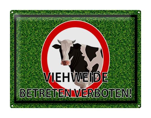 Blechschild Hinweis 40x30cm Viehweide Betreten verboten