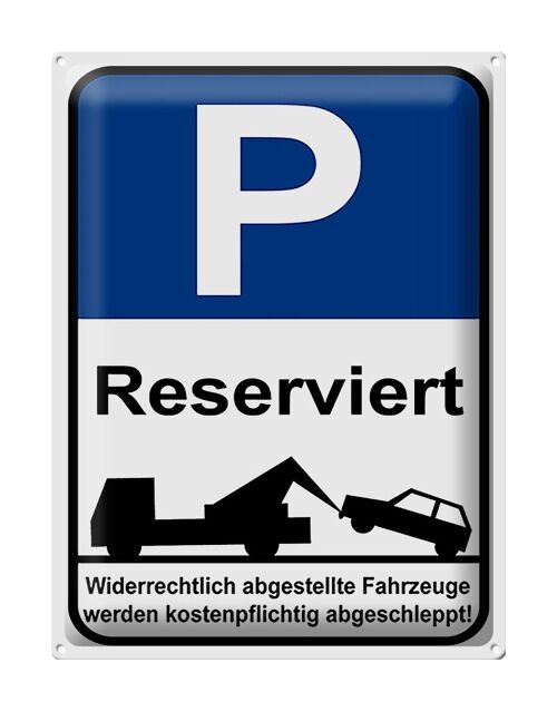 Blechschild Parken 30x40cm Parkplatzschild P reserviert