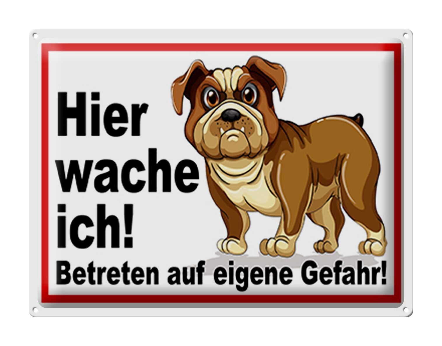 Targa in metallo nota 40x30 cm Guardo i cani qui