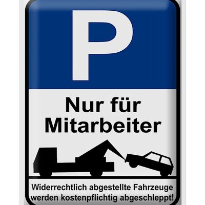 Metal sign parking 30x40cm parking sign employees only