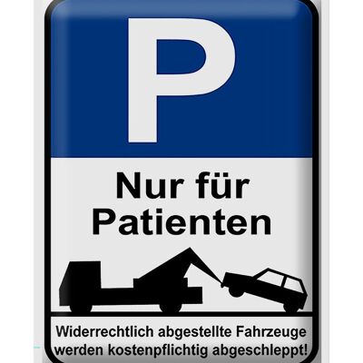 Cartel de chapa parking 30x40cm señal de aparcamiento solo pacientes