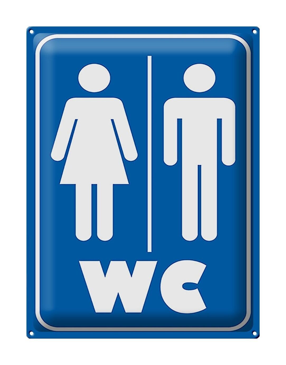 Targa in metallo nota 30x40 cm pittogramma WC decorazione murale