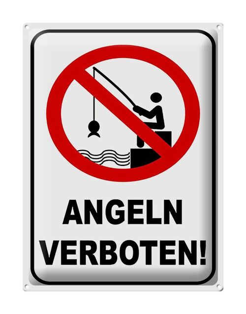 Blechschild Hinweis 30x40cm Angeln verboten Warnschild