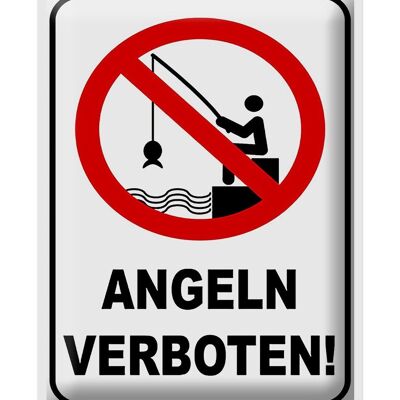 Cartel de chapa 30x40cm señal de advertencia de pesca prohibida