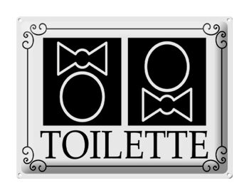 Plaque en tôle toilettes 40x30cm pictogramme toilettes 1