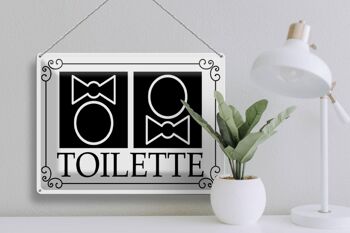 Plaque en tôle toilettes 40x30cm pictogramme toilettes 3
