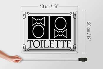 Plaque en tôle toilettes 40x30cm pictogramme toilettes 4