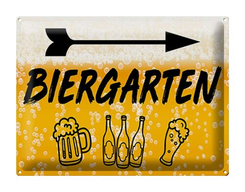 Blechschild 30x40cm Biergarten rechts Bier Geschenk