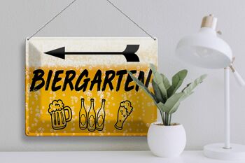 Plaque en étain 40x30cm, jardin à bière, cadeau de bière gauche 3