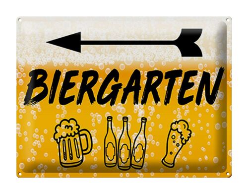 Blechschild 40x30cm Biergarten links Bier Geschenk