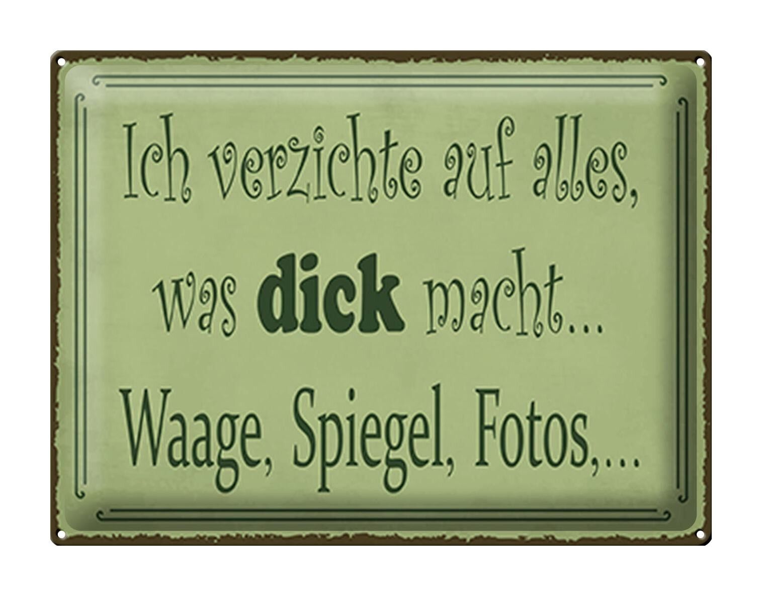 Metal sign saying 40x30cm I renounce scale mirror photo