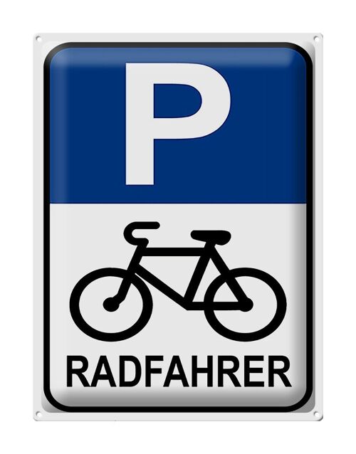 Blechschild Parken 30x40cm Parkplatz Radfahrer