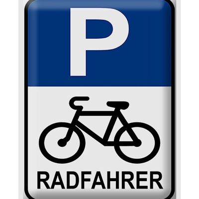 Blechschild Parken 30x40cm Parkplatz Radfahrer