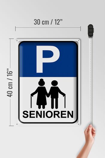 Plaque en tôle parking 30x40cm parking seniors 4