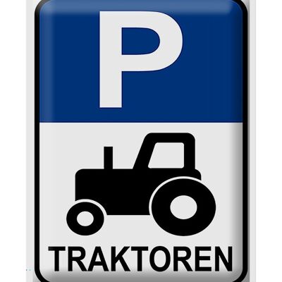 Metal sign parking 30x40cm parking tractor