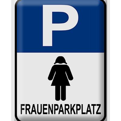 Cartel de chapa Parking 30x40cm Estacionamiento de mujeres