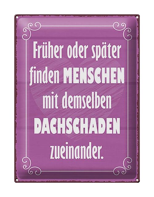 Blechschild Spruch 30x40cm Menschen demselbe Dahschaden