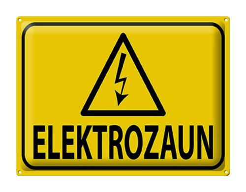 Blechschild Hinweis 40x30cm Elektrozaun Warnschild Vorsicht