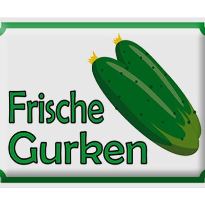 Blechschild Hinweis 40x30cm frische Gurken Verkauf Hofladen