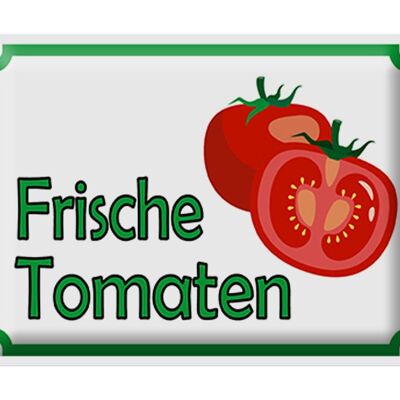 Cartel de chapa aviso 40x30cm tienda de granja de tomates frescos
