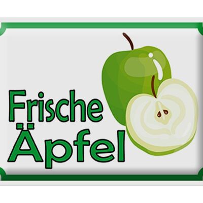 Blechschild Hinweis 40x30cm frische Äpfel Verkauf Hofladen