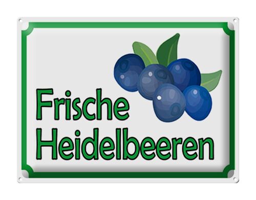 Blechschild Hinweis 40x30cm frische Heidelbeeren Hofladen