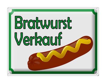 Panneau en tôle 40x30cm, restaurant de vente de Bratwurst 1