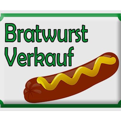 Cartel de chapa aviso 40x30cm Bratwurst venta restaurante