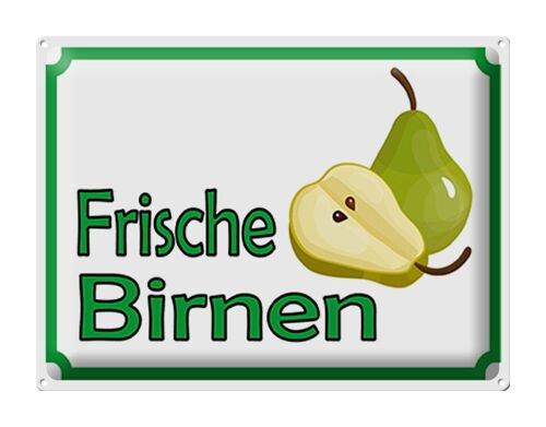 Blechschild Hinweis 40x30cm frische Birnen Hofladen