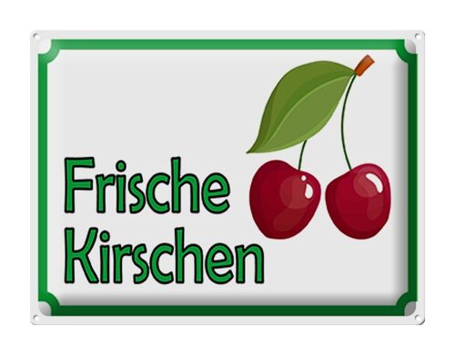 Blechschild Hinweis 40x30cm frische Kirschen Hofladen