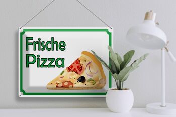 Panneau en tôle 40x30cm, vente de pizza fraîche 3