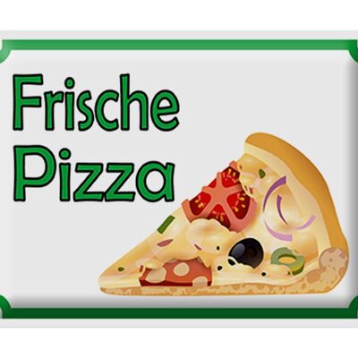 Cartel de chapa aviso 40x30cm venta de pizza fresca