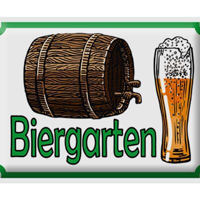 Blechschild Hinweis 40x30cm Biergarten Bier Brauerei