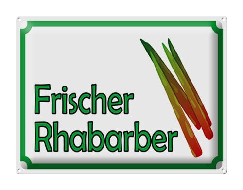 Blechschild Hinweis 40x30cm frische Rhabarber Hofladen