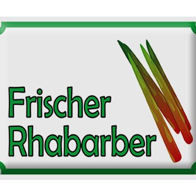 Blechschild Hinweis 40x30cm frische Rhabarber Hofladen