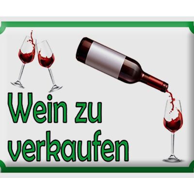 Metal sign notice 40x30cm wine for sale alcohol