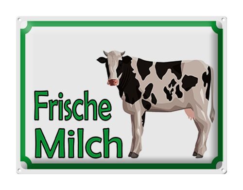 Blechschild Hinweis 40x30cm frische Milch Verkauf Kuh