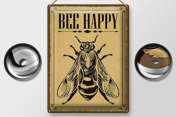 Signe en étain note 30x40cm Abeille heureuse abeille miel apiculture 2