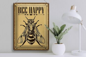 Signe en étain note 30x40cm Abeille heureuse abeille miel apiculture 3