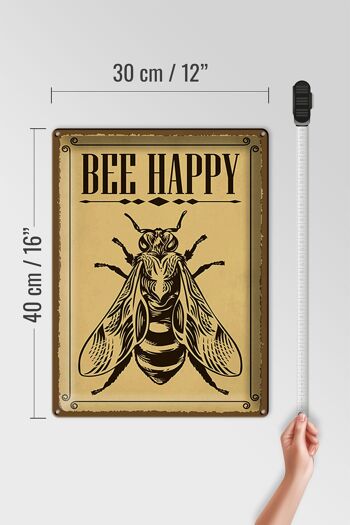Signe en étain note 30x40cm Abeille heureuse abeille miel apiculture 4