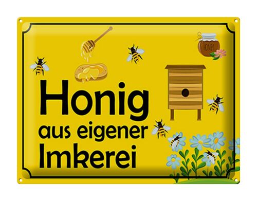 Blechschild Honig 40x30cm aus eigener Imkerei Geschenk
