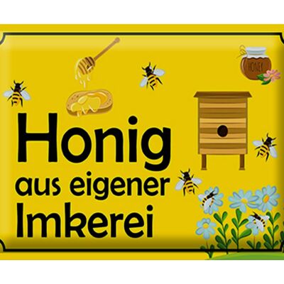 Cartel de chapa Miel 40x30cm de nuestro propio regalo de apicultura.