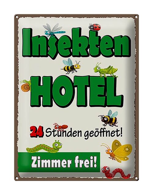 Blechschild Hinweis 30x40cm Insektenhotel Zimmer frei