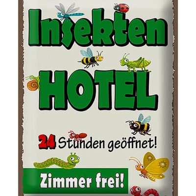 Cartel de chapa aviso 30x40cm insecto habitación de hotel gratis