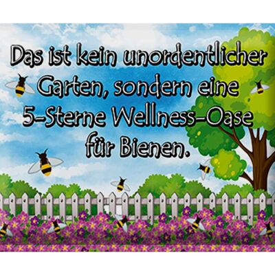 Blechschild Spruch 40x30cm kein Garten 5 Sterne Oase