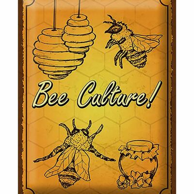 Panneau en étain indiquant 30x40cm, culture des abeilles, apiculture