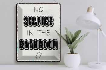 Plaque en tôle note 30x40cm Pas de selfies dans la salle de bain 3