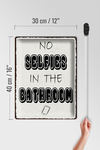 Plaque en tôle note 30x40cm Pas de selfies dans la salle de bain 4